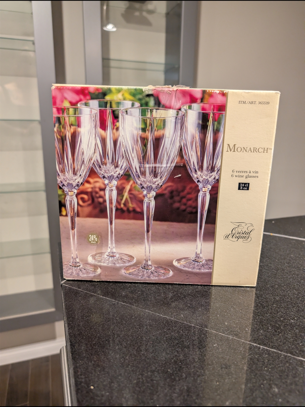 Vintage Cristal D'Arques Crystal Wine Glasses - Long Stem Clear (Set of 6)